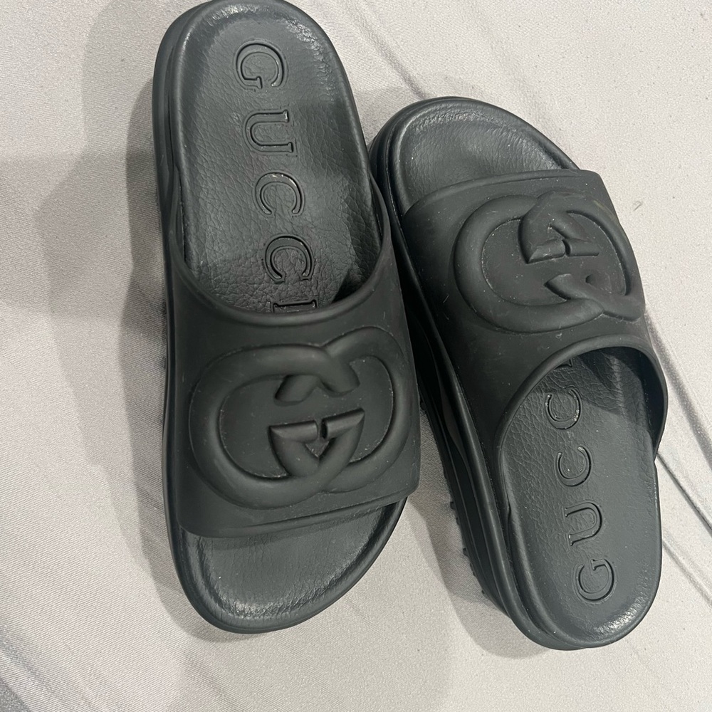 Gucci Black Logo Slide Sandals